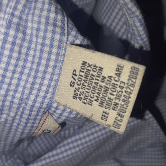 Izod Women's Checkered Blue Long Sleeve Casual Shirt Petite Small - Picture 8 of 10